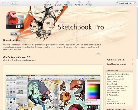 07_app_sketchbook_pro 排名前20位的Mac App Store應用程序平面設計師。